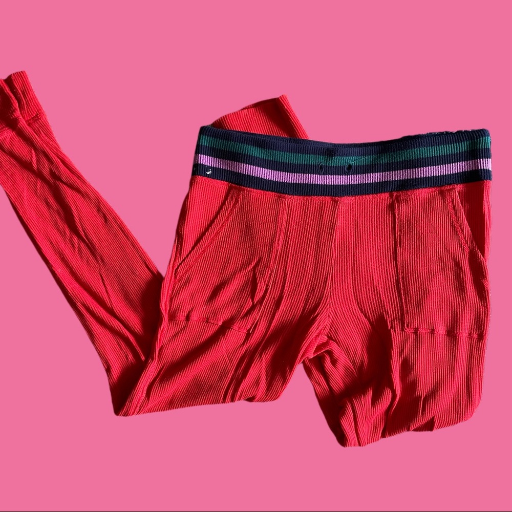 Comfy red Aerie long johns/joggers/leggings